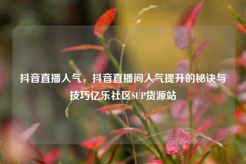 抖音直播人气，抖音直播间人气提升的秘诀与技巧亿乐社区SUP货源站  第1张
