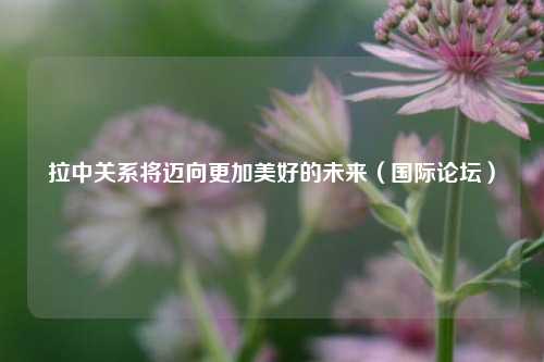 拉中关系将迈向更加美好的未来（国际论坛）  第1张