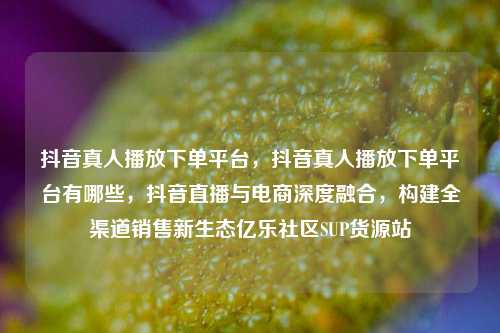 抖音真人播放下单平台	，抖音真人播放下单平台有哪些，抖音直播与电商深度融合，构建全渠道销售新生态亿乐社区SUP货源站  第1张