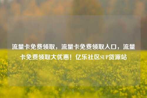 流量卡免费领取，流量卡免费领取入口，流量卡免费领取大优惠！亿乐社区SUP货源站  第1张